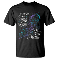Suicide Prevention Awareness T Shirt I Have Time To Listen Your Life Matters Butterfly Holding Hand - Wonder Print Shop