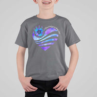 Suicide Prevention Awareness T Shirt For Kid Don't Let Your Story End Heart Semicolon Sunflower - Wonder Print Shop