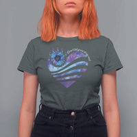 Suicide Prevention Awareness T Shirt For Women Don't Let Your Story End Heart Semicolon Sunflower - Wonder Print Shop