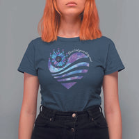 Suicide Prevention Awareness T Shirt For Women Don't Let Your Story End Heart Semicolon Sunflower - Wonder Print Shop