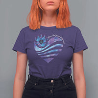 Suicide Prevention Awareness T Shirt For Women Don't Let Your Story End Heart Semicolon Sunflower - Wonder Print Shop
