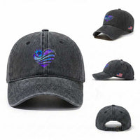Suicide Prevention Awareness Washed Cotton Baseball Cap Don't Let Your Story End Heart Semicolon Sunflower