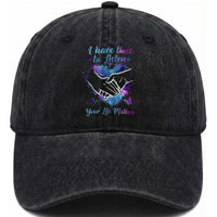Suicide Prevention Awareness Washed Cotton Baseball Cap I Have Time To Listen Your Life Matters Heart Holding Hand