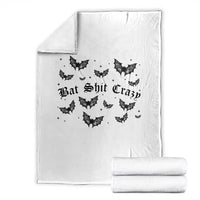 Funny Halloween Bat Shit Crazy Throw Blanket Horror Gothic Coquette Bat - Wonder Print Shop