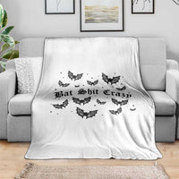 Funny Halloween Bat Shit Crazy Throw Blanket Horror Gothic Coquette Bat - Wonder Print Shop