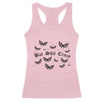 Funny Halloween Bat Shit Crazy Racerback Tank Top Horror Gothic Coquette Bat - Wonder Print Shop