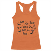 Funny Halloween Bat Shit Crazy Racerback Tank Top Horror Gothic Coquette Bat - Wonder Print Shop