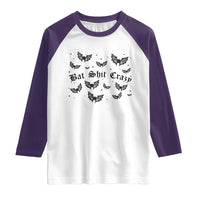 Funny Halloween Bat Shit Crazy Raglan Shirt Horror Gothic Coquette Bat - Wonder Print Shop