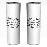 Funny Halloween Bat Shit Crazy Skinny Tumbler Horror Gothic Coquette Bat - Wonder Print Shop