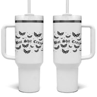 Funny Halloween Bat Shit Crazy Tumbler With Handle Horror Gothic Coquette Bat - Wonder Print Shop