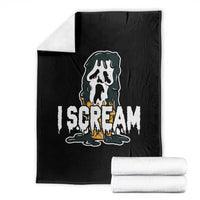 Funny Halloween Ghost Horror Face Throw Blanket I Scream Ice Cream Slasher Pun - Wonder Print Shop