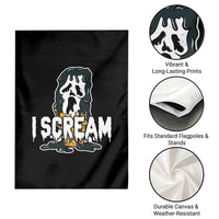 Funny Halloween Ghost Horror Face Garden Flag I Scream Ice Cream Slasher Pun - Wonder Print Shop