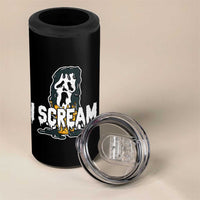 Funny Halloween Ghost Horror Face 4 in 1 Can Cooler Tumbler I Scream Ice Cream Slasher Pun - Wonder Print Shop