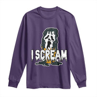 Funny Halloween Ghost Horror Face Long Sleeve Shirt I Scream Ice Cream Slasher Pun - Wonder Print Shop