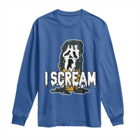 Funny Halloween Ghost Horror Face Long Sleeve Shirt I Scream Ice Cream Slasher Pun - Wonder Print Shop