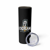 Funny Halloween Ghost Horror Face Skinny Tumbler I Scream Ice Cream Slasher Pun - Wonder Print Shop