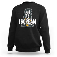 Funny Halloween Ghost Horror Face Sweatshirt I Scream Ice Cream Slasher Pun - Wonder Print Shop