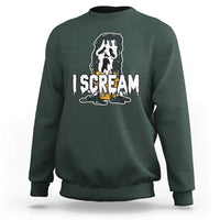 Funny Halloween Ghost Horror Face Sweatshirt I Scream Ice Cream Slasher Pun - Wonder Print Shop