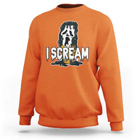 Funny Halloween Ghost Horror Face Sweatshirt I Scream Ice Cream Slasher Pun - Wonder Print Shop