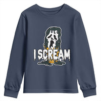 Funny Halloween Ghost Horror Face Youth Sweatshirt I Scream Ice Cream Slasher Pun - Wonder Print Shop