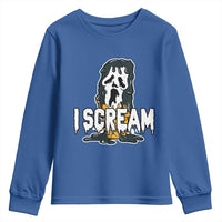 Funny Halloween Ghost Horror Face Youth Sweatshirt I Scream Ice Cream Slasher Pun - Wonder Print Shop