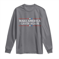 Make America Gavin Again Long Sleeve Shirt Gavin Newsom Support Stars And Stripes - Wonder Print Shop
