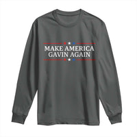 Make America Gavin Again Long Sleeve Shirt Gavin Newsom Support Stars And Stripes - Wonder Print Shop
