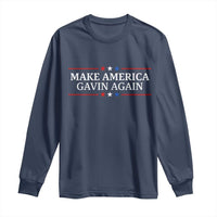 Make America Gavin Again Long Sleeve Shirt Gavin Newsom Support Stars And Stripes - Wonder Print Shop