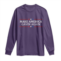 Make America Gavin Again Long Sleeve Shirt Gavin Newsom Support Stars And Stripes - Wonder Print Shop
