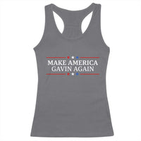 Make America Gavin Again Racerback Tank Top Gavin Newsom Support Stars And Stripes - Wonder Print Shop