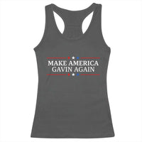 Make America Gavin Again Racerback Tank Top Gavin Newsom Support Stars And Stripes - Wonder Print Shop