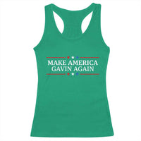 Make America Gavin Again Racerback Tank Top Gavin Newsom Support Stars And Stripes - Wonder Print Shop