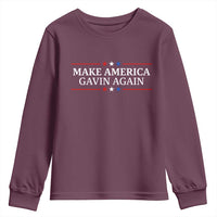 Make America Gavin Again Youth Sweatshirt Gavin Newsom Support Stars And Stripes - Wonder Print Shop