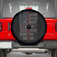 Veterans Valor Service Patriot Hero Sacrifice Courage Honor Spare Tire Cover American Flag - Wonder Print Shop