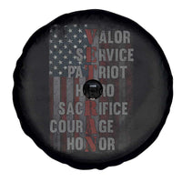 Veterans Valor Service Patriot Hero Sacrifice Courage Honor Spare Tire Cover American Flag - Wonder Print Shop