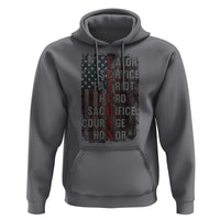 Veterans Valor Service Patriot Hero Sacrifice Courage Honor Hoodie American Flag - Wonder Print Shop