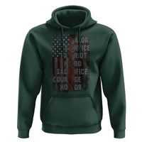 Veterans Valor Service Patriot Hero Sacrifice Courage Honor Hoodie American Flag - Wonder Print Shop