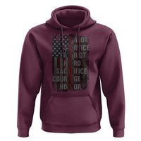 Veterans Valor Service Patriot Hero Sacrifice Courage Honor Hoodie American Flag - Wonder Print Shop