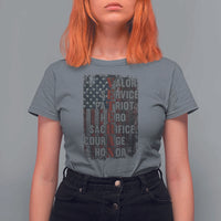 Veterans Valor Service Patriot Hero Sacrifice Courage Honor T Shirt For Women American Flag - Wonder Print Shop