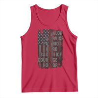 Veterans Valor Service Patriot Hero Sacrifice Courage Honor Tank Top American Flag - Wonder Print Shop