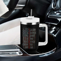 Veterans Valor Service Patriot Hero Sacrifice Courage Honor Tumbler With Handle American Flag - Wonder Print Shop