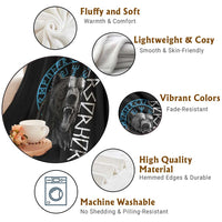 Viking Berserker Bear Warrior Odin Runes Nordic Compass Throw Blanket - Wonder Print Shop