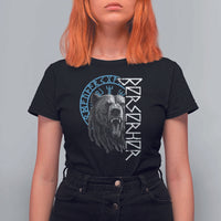 Viking Berserker Bear Warrior Odin Runes Nordic Compass T Shirt For Women - Wonder Print Shop
