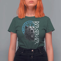 Viking Berserker Bear Warrior Odin Runes Nordic Compass T Shirt For Women - Wonder Print Shop