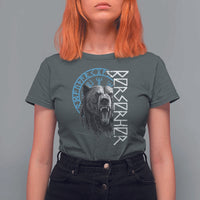 Viking Berserker Bear Warrior Odin Runes Nordic Compass T Shirt For Women - Wonder Print Shop
