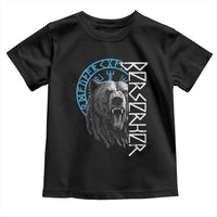 Viking Berserker Bear Warrior Odin Runes Nordic Compass Toddler T Shirt - Wonder Print Shop