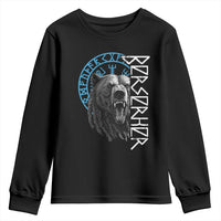 Viking Berserker Bear Warrior Odin Runes Nordic Compass Youth Sweatshirt - Wonder Print Shop