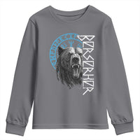 Viking Berserker Bear Warrior Odin Runes Nordic Compass Youth Sweatshirt - Wonder Print Shop