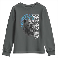 Viking Berserker Bear Warrior Odin Runes Nordic Compass Youth Sweatshirt - Wonder Print Shop