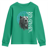 Viking Berserker Bear Warrior Odin Runes Nordic Compass Youth Sweatshirt - Wonder Print Shop